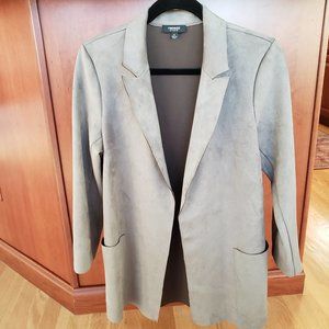 Premise Studio faux suede open jacket lagenlook blazer - Gray - Size M